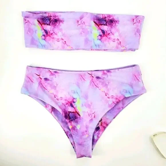 Zaful bandeau tie dye style bikini sz 4 - Picture 7 of 7